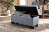 Baxton Studio Fera Modern and Contemporary Light Blue Fabric Upholstered Storage Ottoman