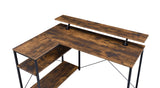 Drebo Industrial Writing Desk Weathered Oak & Black Finish 92755-ACME