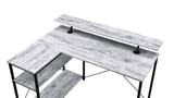 Drebo Industrial Writing Desk Antique White & Black Finish 92757-ACME