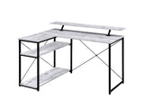 Drebo Industrial Writing Desk Antique White & Black Finish 92757-ACME