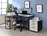 Drebo Industrial Writing Desk Antique White & Black Finish 92757-ACME