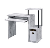 Lyphre Industrial Computer Desk Antique White & Black Finish 92762-ACME