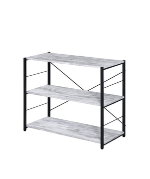 Tesadea Industrial Bookshelf Antique White & Black Finish 92771-ACME