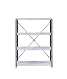 Tesadea Industrial Bookshelf Antique White & Black Finish 92774-ACME