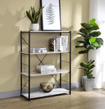 Tesadea Industrial Bookshelf Antique White & Black Finish 92774-ACME