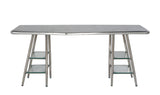 Brancaster Industrial Writing Desk Aluminum (Matt Aluminum) • Brushed Stainless Steel 92790-ACME