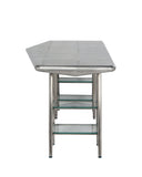 Brancaster Industrial Writing Desk Aluminum (Matt Aluminum) • Brushed Stainless Steel 92790-ACME