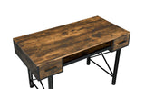 Settea Industrial Computer Desk Weathered Oak & Black Finish 92795-ACME