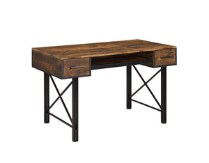 Settea Industrial Computer Desk Weathered Oak & Black Finish 92795-ACME