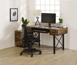 Settea Industrial Computer Desk Weathered Oak & Black Finish 92795-ACME