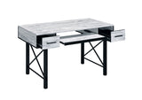 Settea Industrial Computer Desk Antique White & Black Finish 92797-ACME