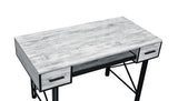 Settea Industrial Computer Desk Antique White & Black Finish 92797-ACME