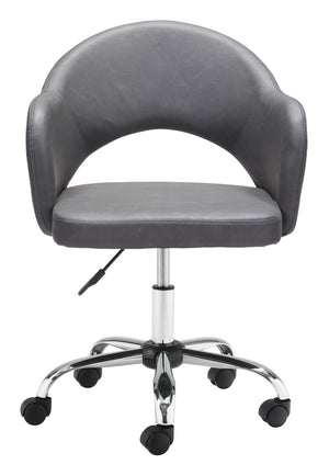 Zuo Modern Planner 100% Polyurethane, Plywood, Steel Modern Commercial Grade Office Chair Gray, Chrome 100% Polyurethane, Plywood, Steel