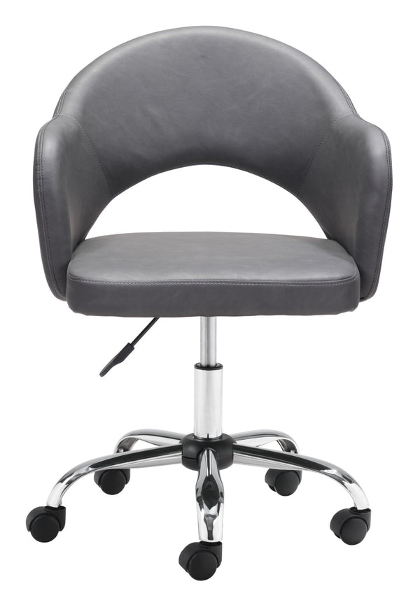 Zuo Modern Planner 100% Polyurethane, Plywood, Steel Modern Commercial Grade Office Chair Gray, Chrome 100% Polyurethane, Plywood, Steel