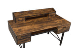 Safea Industrial Computer Desk Weathered Oak & Black Finish 92800-ACME