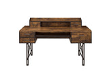 Safea Industrial Computer Desk Weathered Oak & Black Finish 92800-ACME