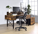 Safea Industrial Computer Desk Weathered Oak & Black Finish 92800-ACME