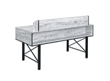 Safea Industrial Computer Desk Antique White & Black Finish 92802-ACME