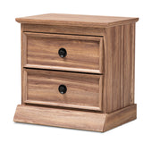 Ryker Modern and Contemporary Oak Finished 2-Drawer Wood Nightstand