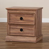 Baxton Studio Ryker Modern and Contemporary Oak Finished 2-Drawer Wood Nightstand