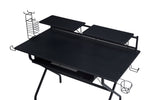 Hartman Contemporary/Industrial Computer Desk WOOD Desk/Shelf/Keyboard] Black (PVC Veneer) • METAL FRAME] Black (Powder Coating) 92870-ACME