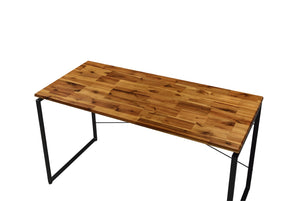 Jurgen Industrial/Contemporary Writing Desk WOOD] Oak (Solid Wood) • METAL) Black 92910-ACME