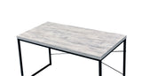 Jurgen Industrial/Contemporary Writing Desk WOOD] Faux Concrete (Veneer PVC) • METAL) Silver 92915-ACME