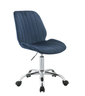 Muata Contemporary Office Chair Twilight Blue Velvet (MJ11-108 Velvet) • METAL 5-STAR BASE) Chrome 92932-ACME