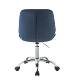 Muata Contemporary Office Chair Twilight Blue Velvet (MJ11-108 Velvet) • METAL 5-STAR BASE) Chrome 92932-ACME