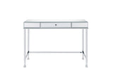 Canine Contemporary Writing Desk Mirrored and Chrome Finish 92975-ACME