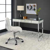 Canine Contemporary Writing Desk Mirrored and Chrome Finish 92975-ACME