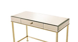 Canine Contemporary Writing Desk Smoky Mirroed and Champagne Finish 92977-ACME