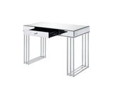 Critter Contemporary Writing Desk Mirrored and Chrome Finish 92979-ACME