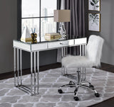 Critter Contemporary Writing Desk Mirrored and Chrome Finish 92979-ACME