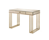 Critter Contemporary Writing Desk Smoky Mirroed and Champagne Finish 92981-ACME