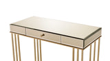 Critter Contemporary Writing Desk Smoky Mirroed and Champagne Finish 92981-ACME