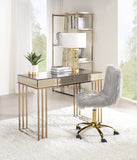 Critter Contemporary Writing Desk Smoky Mirroed and Champagne Finish 92981-ACME