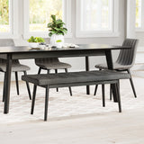 Zuo Modern Tanner 100% Polyester, MDF, Rubberwood Modern Commercial Grade Bench Gray, Black 100% Polyester, MDF, Rubberwood