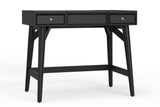 Alpine Furniture Flynn Bedroom Vanity, Black 966BLK-19 Black Mahogany Solids & Veneer 36 x 22 x 30