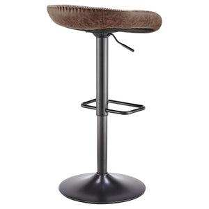 Rogue Leatherette Gaslift Bar Stool - Set of 2 Vintage Coffee Brown