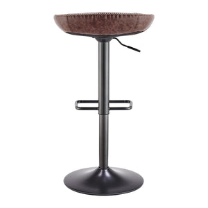 Rogue Leatherette Gaslift Bar Stool - Set of 2 Vintage Coffee Brown