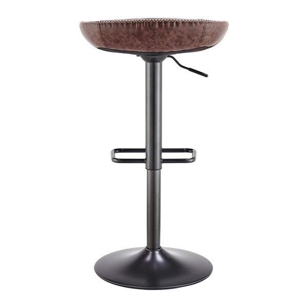 Rogue Leatherette Gaslift Bar Stool - Set of 2 Vintage Coffee Brown