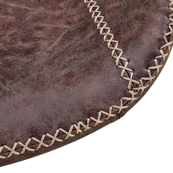 Rogue Leatherette Gaslift Bar Stool - Set of 2 Vintage Coffee Brown