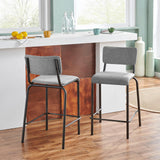 Lehman Fabric Counter Stool - Set of 4 Penta Gray