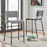 Lehman Fabric Counter Stool - Set of 4 Penta Gray