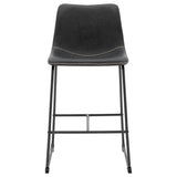 New Pacific Direct Vesta PU Counter Stool, (Set of 2) Vintage Black with Metallic Gunmetal Leg Finish 9300103-240-NPD