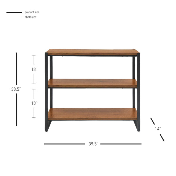 Anderson 3 Tier Bookcase Gliese Brown