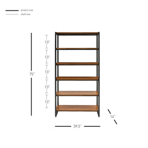 Anderson 6 Tier Bookcase Gliese Brown