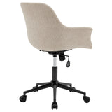 New Pacific Direct Kepler Fabric Office Chair Strata Cream with Metallic Gunmetal Leg Finish 9300110-528-NPD
