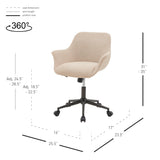 New Pacific Direct Kepler Fabric Office Chair Strata Cream with Metallic Gunmetal Leg Finish 9300110-528-NPD